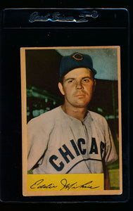 Scan of 1954 Bowman 61A Eddie Miksis/.954/.962 Fielding Avg. G