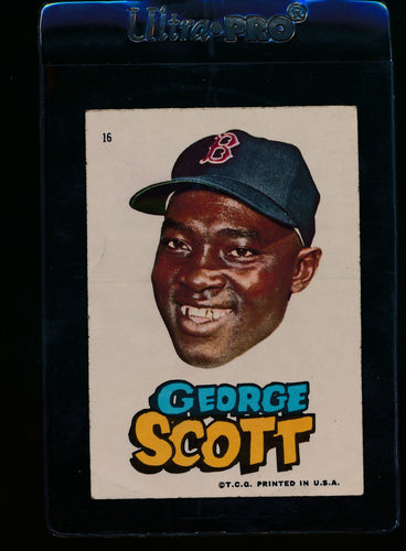 Scan of 1967 Topps Red Sox Stickers 21 George Scott VG