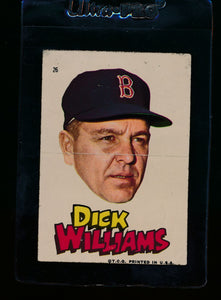 Scan of 1967 Topps Red Sox Stickers 26 Dick Williams Poor