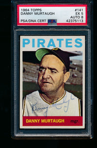Scan of 1964 Topps 141 Danny Murtaugh PSA/DNA 5 EX Auto 8