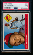 Load image into Gallery viewer, Scan of 1955 Topps 46 Ted Kazanski PSA 7 NM