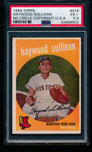 Load image into Gallery viewer, Scan of 1959 Topps 416 Haywood Sullivan PSA 5.5 EX+