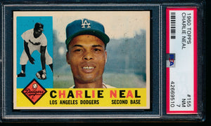 Scan of 1960 Topps 155 Charlie Neal PSA 7 NM