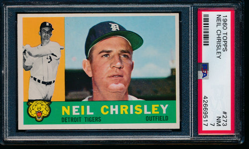 Scan of 1960 Topps 273 Neil Chrisley PSA 7 NM