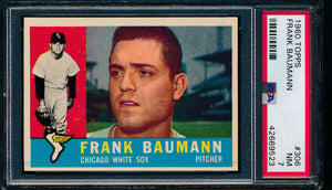 Scan of 1960 Topps 306 Frank Baumann PSA 7 NM