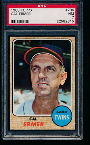 1968 Topps  206 Cal Ermer  PSA 7 NM 13744