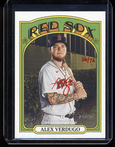 2021 Topps Heritage  Alex Verdugo Red Ink Auto /72  14822