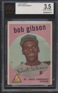 Scan of 1959 Topps 514 Bob Gibson BVG 3.5 VG+