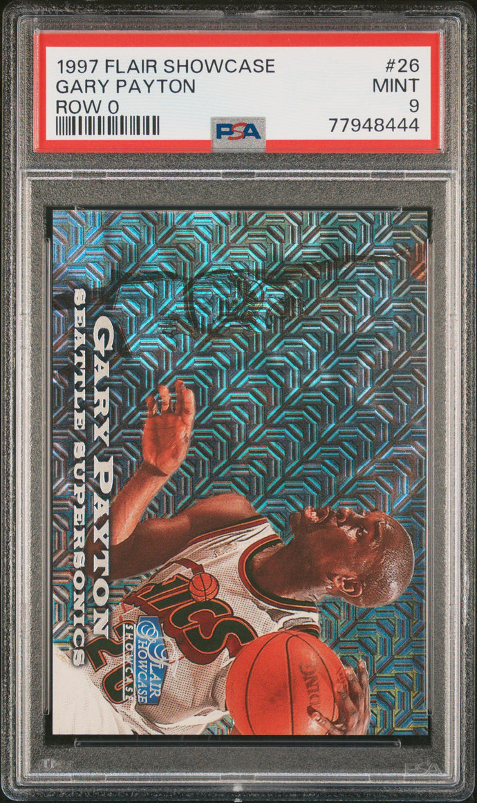 1997 Flair Showcase Row 0 /500 Gary Payton #26  Psa 9