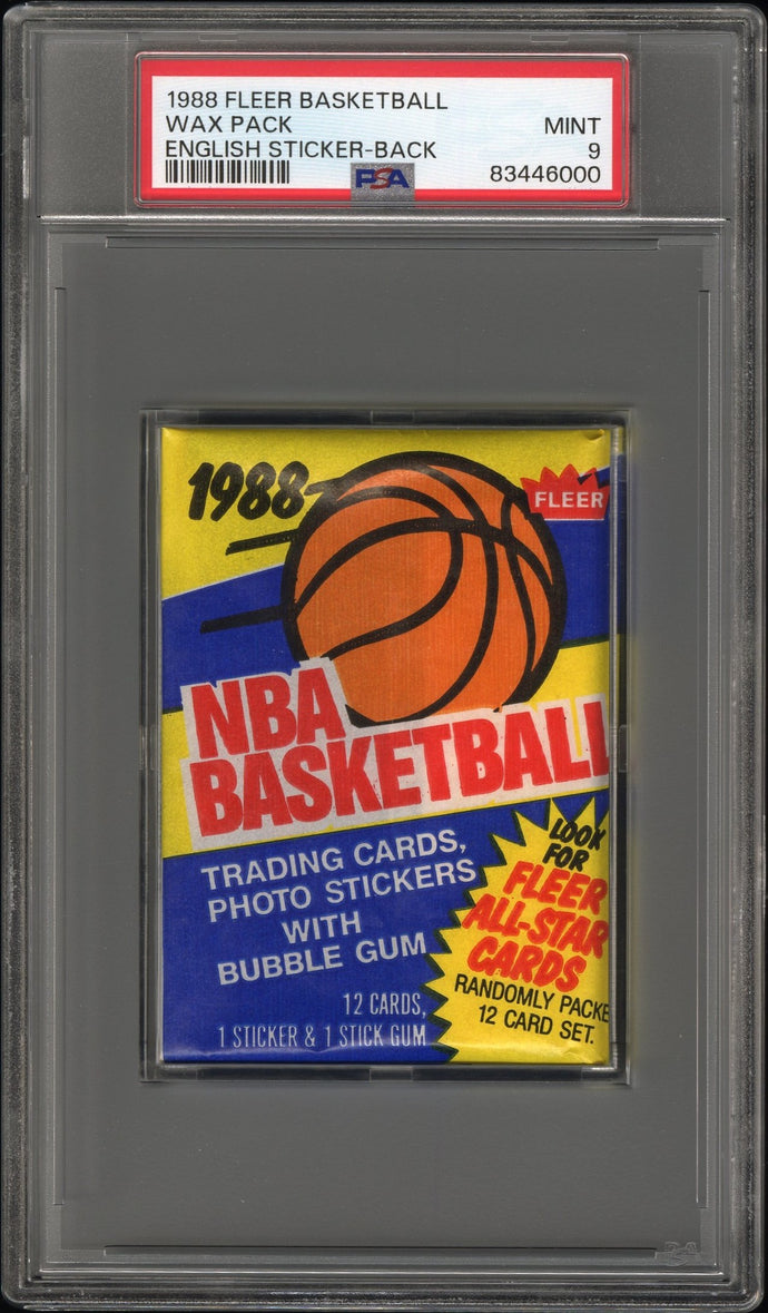 1988 Fleer Basketball Wax Pack English Sticker-back Psa 9