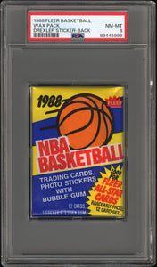 1988 Fleer Basketball Wax Pack Wax Pack Drexler Sticker-back Psa 8