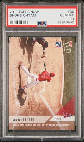 2018 Topps Now  Shohei Ohtani #36  Psa 10