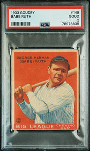 1933 Goudey  #149 Babe Ruth  Psa 2