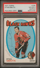Load image into Gallery viewer, 1971 topps #125 stan mikita psa 4 auto 10 psa/dna