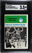 Load image into Gallery viewer, 1961-62 Fleer #61 Oscar Robertson Passes Around The Defense Sgc 3.5