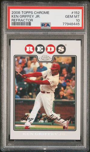 2008 Topps Chrome  Ken Griffey Jr. #152 Refractor Psa 10