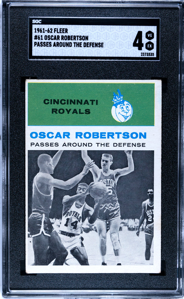 1961-62 Fleer #61 Oscar Robertson Passes Around The Defense Sgc 4