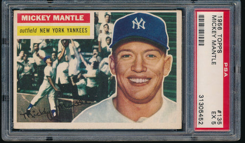 Post-WWII Graded Mega Mixer (40 spots) featuring a 1956 Topps Mantle PSA 5 (Limit 5 per person)