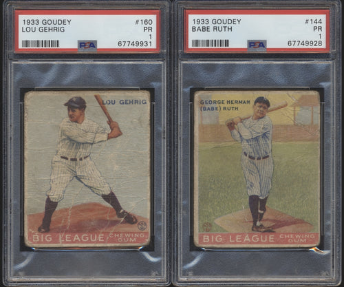 1933 Goudey Baseball Low-Grade Mixer Break (150 Spots, Limit 3) featuring Ruth, Gehrig, and more!